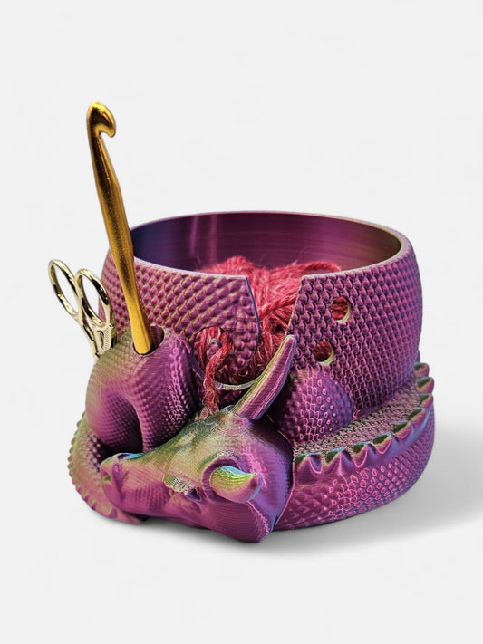 Dragon Yarn Bowl – Eco-Friendly Knitting Organizer, Fantasy Desk Decor & Craft Gift Idea