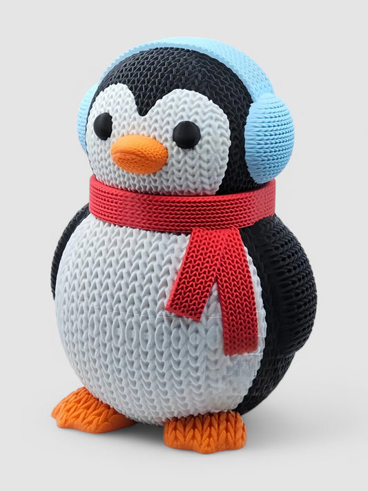 Knitted Penguin Cookie Jar