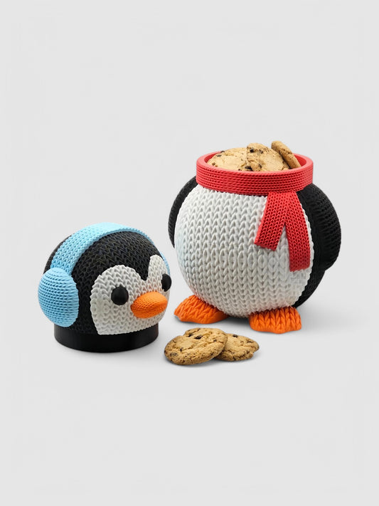 Knitted Penguin Cookie Jar