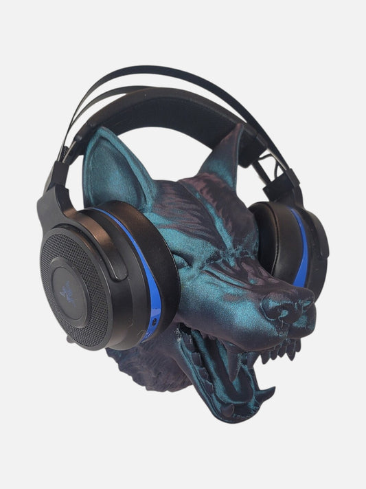 Wolf Head Wall-Mounted Headphone Stand